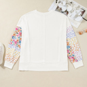  Amelia Floral Patchwork Sleeve Plus Sweatshirt