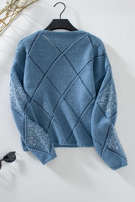 Amelia Pattern Sequin Detail Sweater