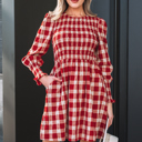 Red XL Amelia Puff Sleeve Mini Dress