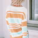  Amelia Stripe Long Sleeve Split Sweater