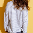  Amelia Zipper Collar Striped Sweatshirt