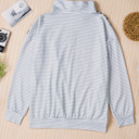  Amelia Zipper Collar Striped Sweatshirt