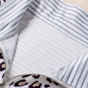  Amelia Zipper Collar Striped Sweatshirt