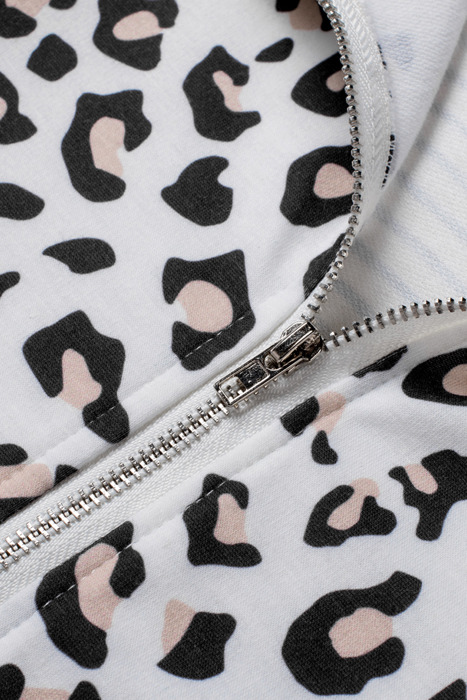 Amelia Zipper Collar Striped Sweatshirt