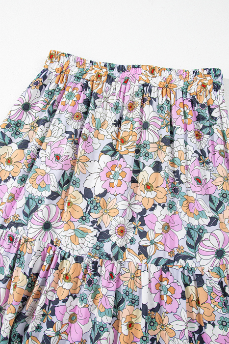 Amira Print Tiered Maxi Skirt