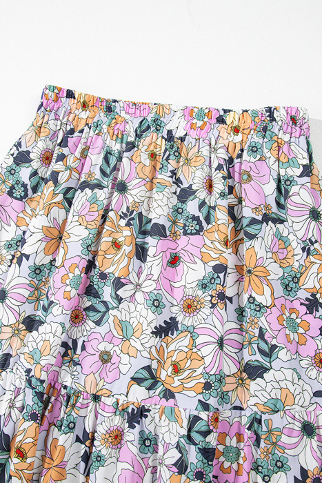 Amira Print Tiered Maxi Skirt