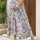 Sky Blue Medium Amira Print Tiered Maxi Skirt