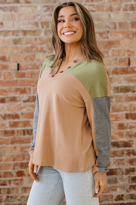 Amirah Drop Shoulder Henley Top
