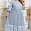  Amy Patchwork Shift Long PLUS Dress