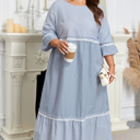  Amy Patchwork Shift Long PLUS Dress