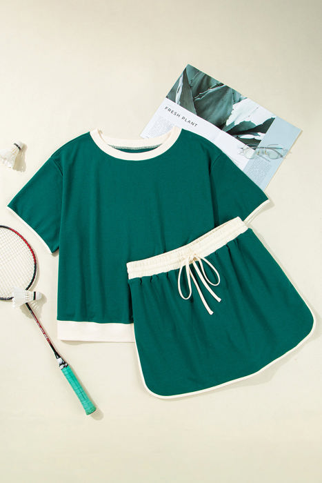 Amy Plus Size T-Shirt and Skirt Two Piece Set