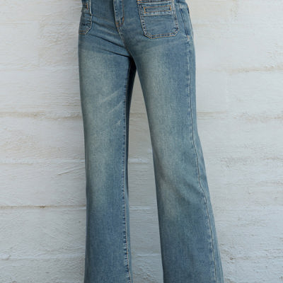 Amyra Double Button Patch Pocket Flare Leg Jeans