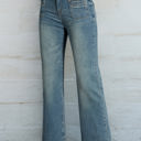 Sky Blue Size 6 Amyra Double Button Patch Pocket Flare Leg Jeans