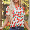  Amyra Floral  Puff Sleeve Blouse