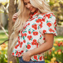  Amyra Floral  Puff Sleeve Blouse