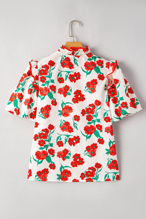 Amyra Floral  Puff Sleeve Blouse