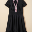 Black 3X Ana Smocked Waist Ruffled PLUS Dress