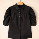  Analeia Frilly Puff Sleeve Stylish Collared Shirt