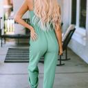  Analia Shirred High Waist Sleeveless V Neck Jumpsuit