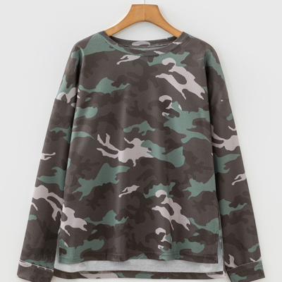 Anaya Textured Drop Shoulder Long Sleeve Top