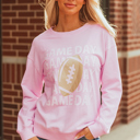 Pink XL Andi Rugby Print Casual Sweatshirt