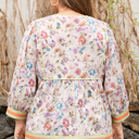  Andi Striped Detail Babydoll PLUS Blouse