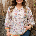  Andi Striped Detail Babydoll PLUS Blouse