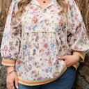  Andi Striped Detail Babydoll PLUS Blouse