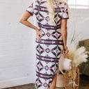  Andie Western Aztec Long T-shirt Dress