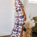  Andie Western Aztec Long T-shirt Dress