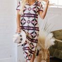  Andie Western Aztec Long T-shirt Dress