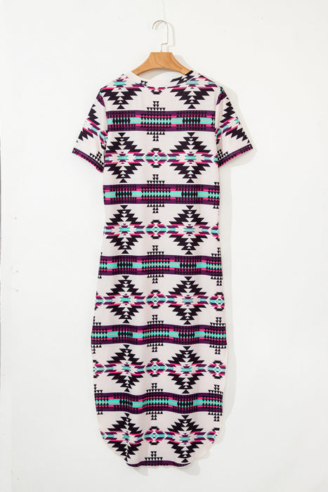 Andie Western Aztec Long T-shirt Dress