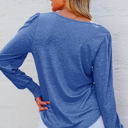  Andrea Shirred Shoulder Frilled Cuffs Long Sleeve Top