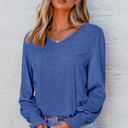  Andrea Shirred Shoulder Frilled Cuffs Long Sleeve Top