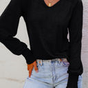  Andrea Shirred Shoulder Frilled Cuffs Long Sleeve Top