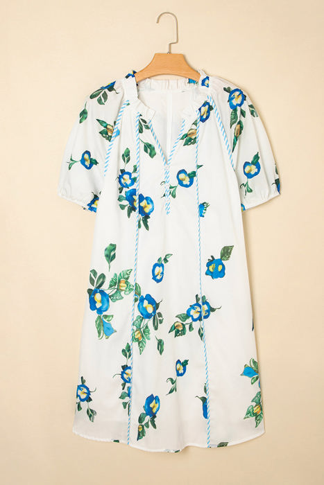 Angela Plus Size Floral V Neck Dress