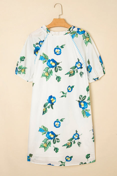 Angela Plus Size Floral V Neck Dress