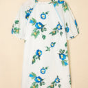  Angela Plus Size Floral V Neck Dress