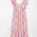  Angelica Floral Ruffled Strap Maxi Dress