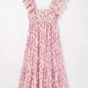  Angelica Floral Ruffled Strap Maxi Dress