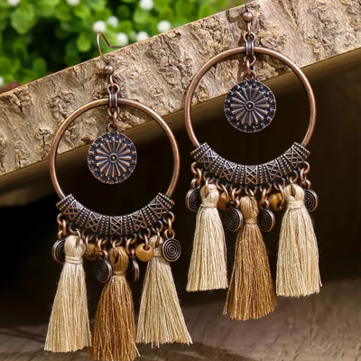 Angie Boho Tasseled Dangle Earrings