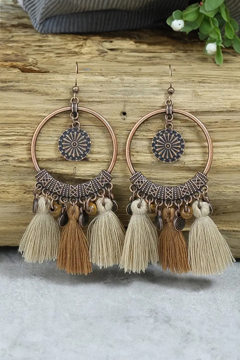 Angie Boho Tasseled Dangle Earrings
