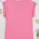  Anika Braided Cap Sleeve Crew Neck Top