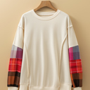  Anika Seam Patchwork top Long Sleeve Top