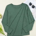  Anna Asymmetric Seam Detail Long Sleeve Top