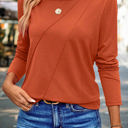 Red Clay XXL Anna Asymmetric Seam Detail Long Sleeve Top