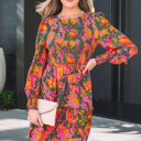 Multicolour Small Anna Smocked Ruffled Mini Dress