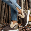  Anna Suede Stitching Plush Lined Ankle Boots