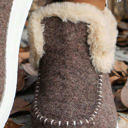  Anna Suede Stitching Plush Lined Ankle Boots