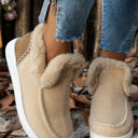  Anna Suede Stitching Plush Lined Ankle Boots